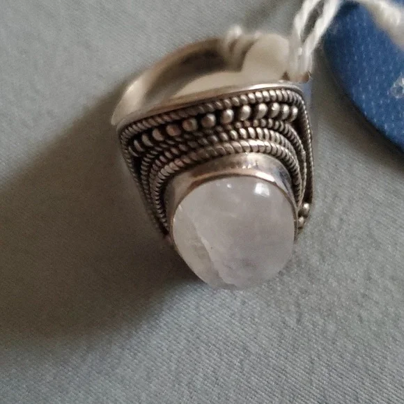 SG's Rainbow Moon Stone Ring made in India - Picture 3 of 16